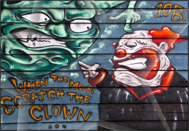 My Stoopid Sista will not shit up..about how much I look like dat guy in du CLOWN Pictcha... I'm Tinkin' uhh Stranglin hur..SLOWLY.. 
- TANKS HEAPS BOZO - 
 STAN MANHOFF NJ USA - 
GYULA TECH PHOTOGRAPHY